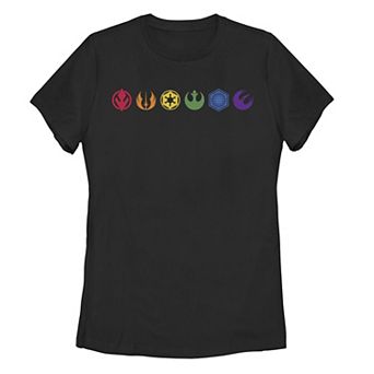 Junior's Star Wars Rainbow Icons Tee