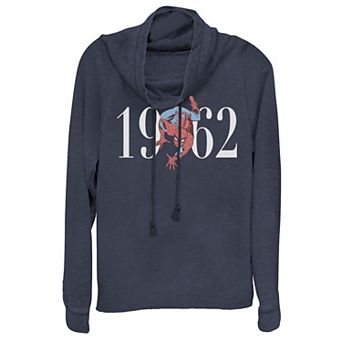 Juniors' Marvel Retro 1962 Spider-Man Crawling Cowlneck Graphic Lightweight Long Sleeve