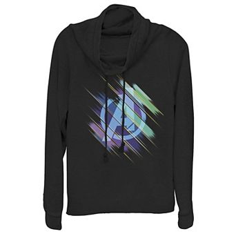 Juniors' Marvel Avengers: Endgame Logo Swiped Colors Cowlneck Graphic Lightweight Long Sleeve