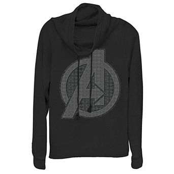 Juniors' Marvel Avengers: Endgame Hero Symbol Logo Fill Cowlneck Graphic Lightweight Long Sleeve