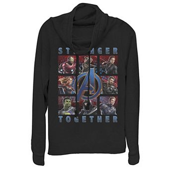 Juniors' Marvel Avengers: Endgame Stronger Together Panel Cowlneck Graphic Lightweight Long Sleeve
