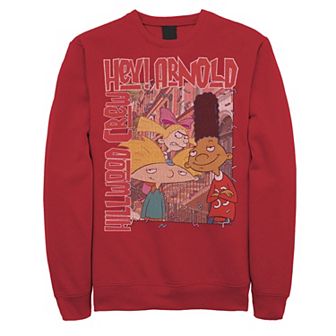 Men's Nickeloden Hey Arnold Colorful Hillwood Poster Sweatshirt