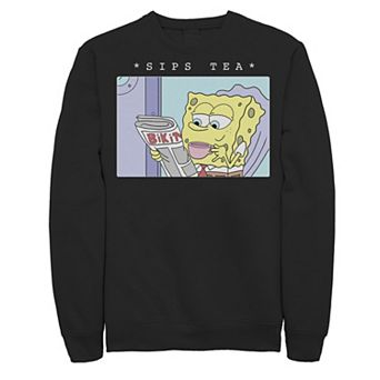 Men's SpongeBob SquarePants Sips Tea Meme Sweatshirt