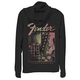 Juniors' Fender Stratocaster Panels Cowlneck Graphic Lightweight Long Sleeve