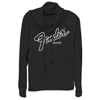 Juniors' Fender Telecaster Logo Outline Cowlneck Graphic Lightweight Long Sleeve