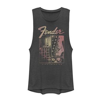 Juniors' Fender Stratocaster Muscle Graphic Tank Top