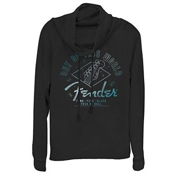 Juniors' Fender "Out of this World" Cowlneck Graphic Lightweight Long Sleeve