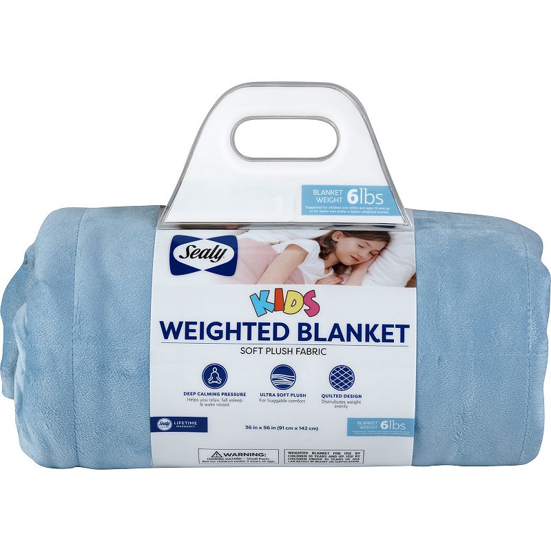 Sealy Kids 6lb Weighted Blanket, Blue, 6 LBS