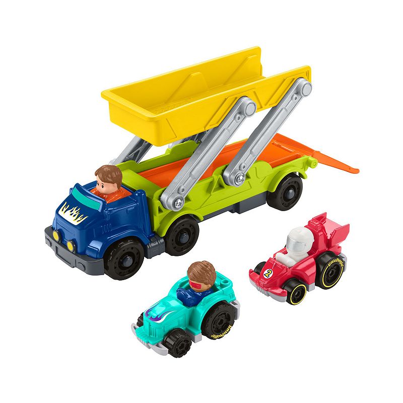 Little People Ramp n Go Vehicle Carrier and Accessories Gift Set, Multicol