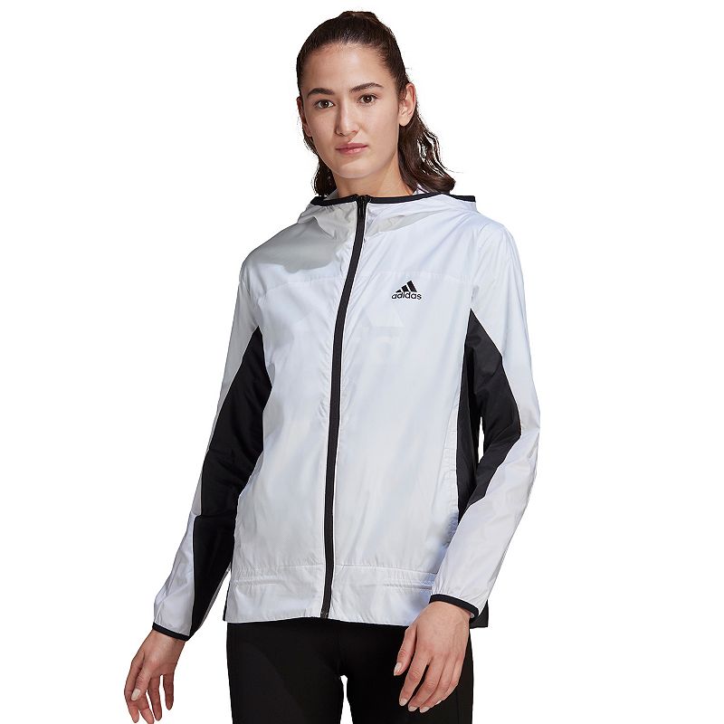 Womens adidas Marathon 3-Stripes Track Jacket, Size: XS, White
