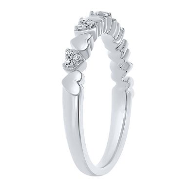 10k Gold 1/10 Carat T.W. Diamond Heart Ring