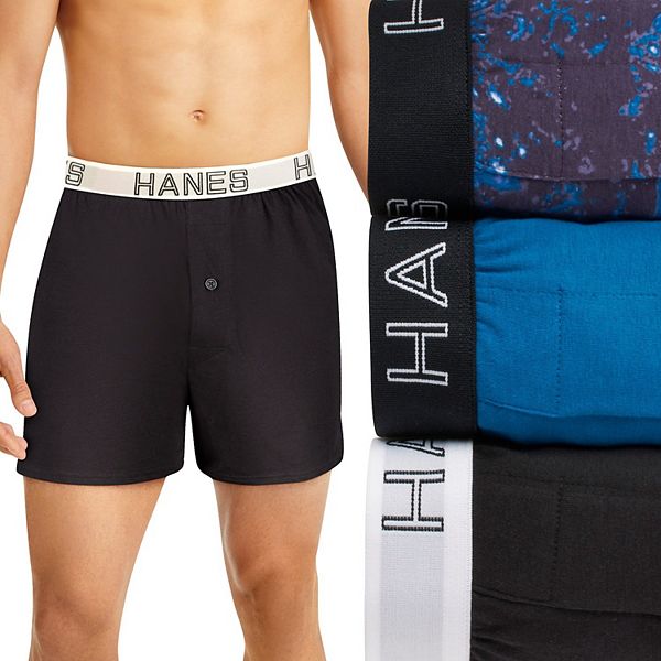 Men's Hanes® Originals Ultimate 3-Pack Knit Moisture-Wicking Stretch Cotton  Boxers