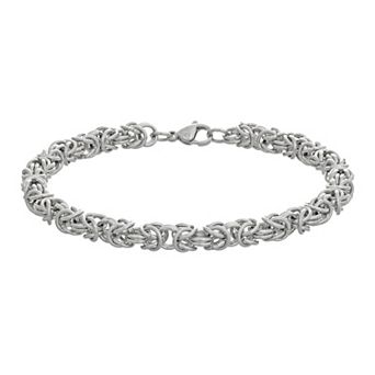 LYNX Men's Stainless Steel Byzantine Bracelet