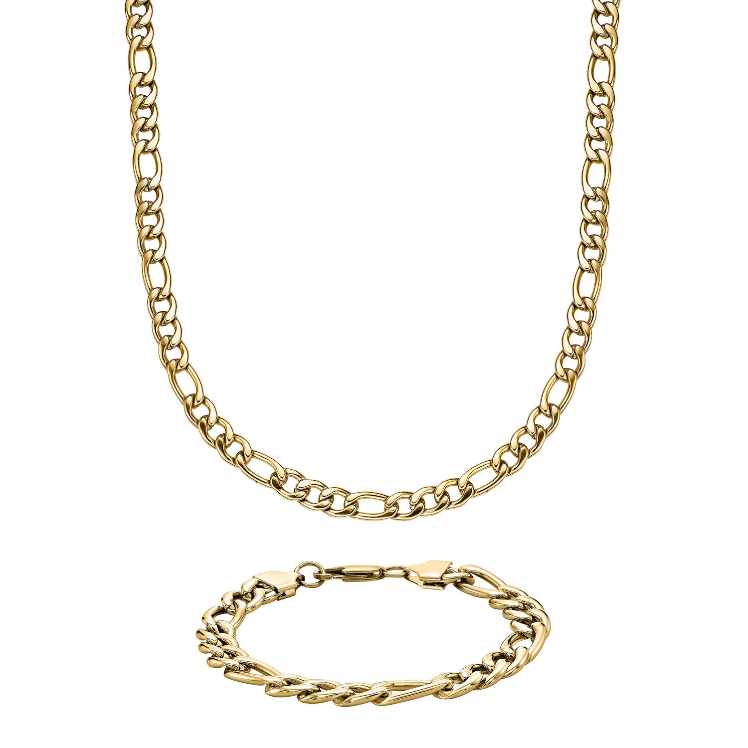 Steel Nation Gold Tone Ion-Plated Stainless Steel Franco Chain Necklace