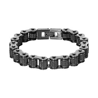 LYNX Men's Black Ion-Plated Stainless Steel Bracelet