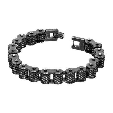 LYNX Men's Black Ion-Plated Stainless Steel Bracelet