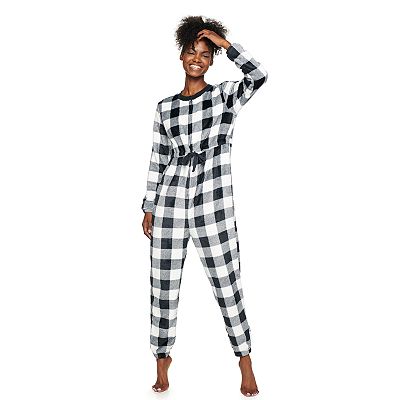 Juniors SO Cinch Waist One Piece Fleece Pajamas