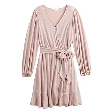 Women's LC Lauren Conrad Balloon Sleeve Faux-Wrap Dress