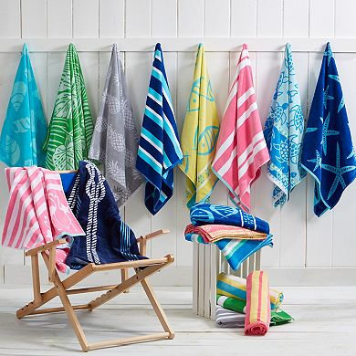 Madelinen® Cotton Velour Printed Beach Towels