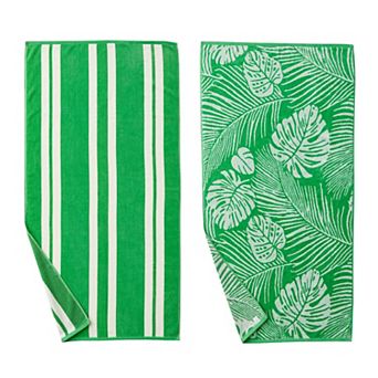 Madelinen® Cotton Velour Printed Beach Towels 2-pack Set