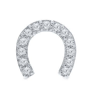 Irena Park Sterling Silver 1/10 Carat T.W. Diamond Horseshoe Stud Earrings