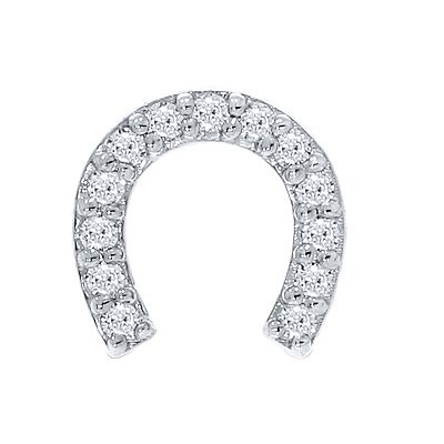 Sterling Silver 1/10 Carat T.W. Diamond Horseshoe Stud Earrings