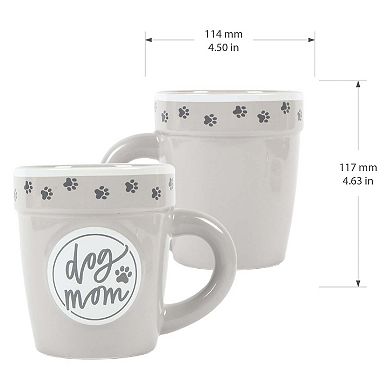 New View Dog Mom Planter Mug, Saucer & Spoon 3-piece Set