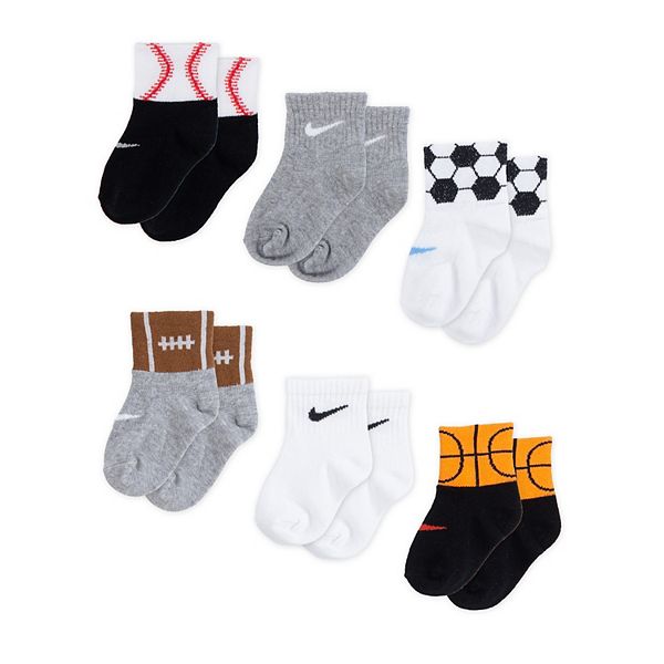 Baby / Toddler Nike 6 Pack Swoosh Sportball Crew Socks