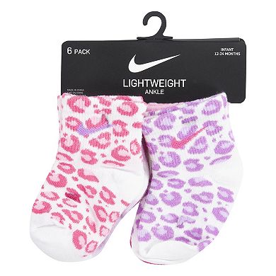Baby / Toddler Girl Nike Leopard Print Socks 6 Pack