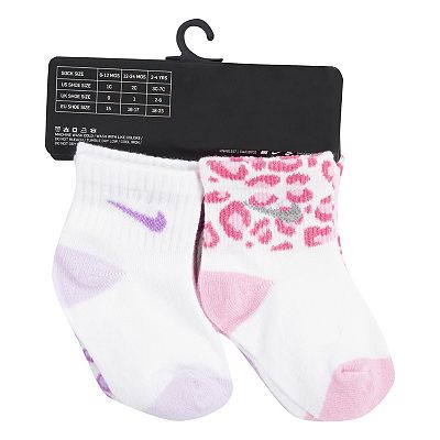 Baby Toddler Girl Nike Leopard Print Socks 6 Pack