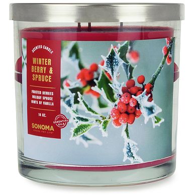 Sonoma Goods For Life Winter Berry & Spruce 14-oz. Candle Jar