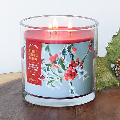 Sonoma Goods For Life Winter Berry & Spruce 14-oz. Candle Jar