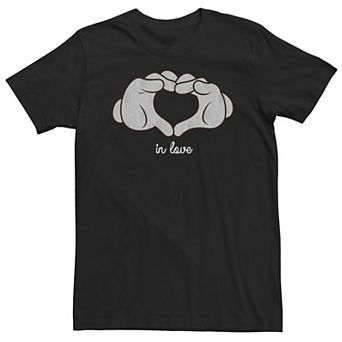 Big & Tall Disney Mickey Mouse Heart Hands In Love Tee