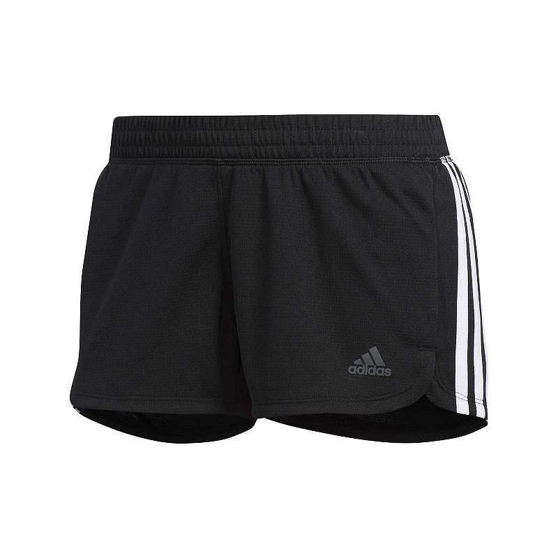 Womens adidas Pacer 3-Stripes Knit Shorts, Size: XS, Black
