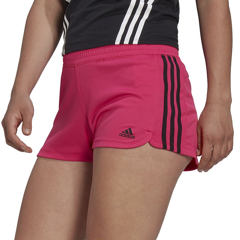 Womens adidas Pacer 3-Stripes Knit Shorts, Size: XL, Brt Pink