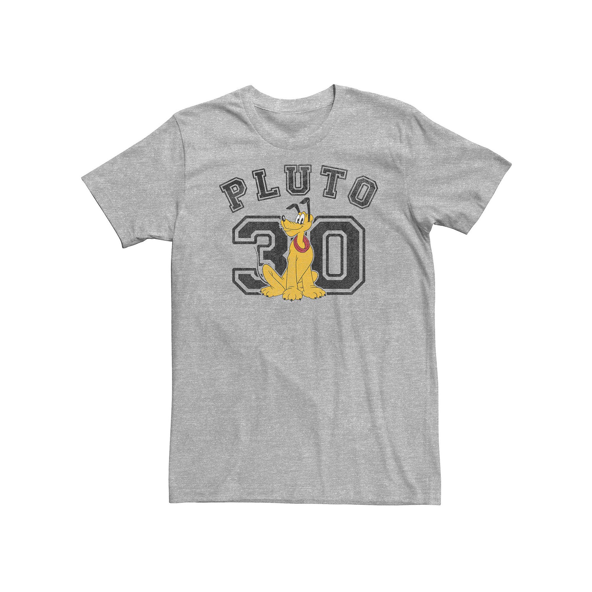 Disneys Pluto Big & Tall Varsity Text #30 Portrait Tee, Mens, Size: 3XL, 