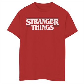 Boys 8-20 Netflix Stranger Things Solid Logo Left Chest Graphic Tee