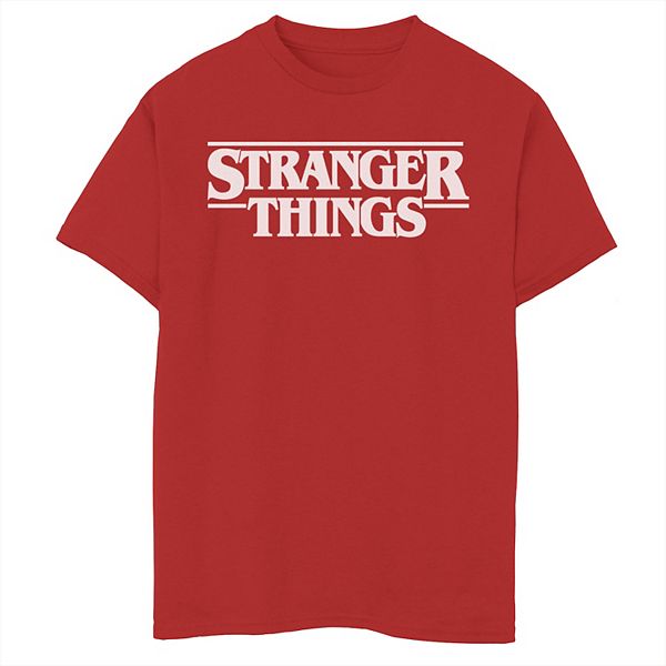 Boys 8-20 Netflix Stranger Things Solid Logo Left Chest Graphic Tee