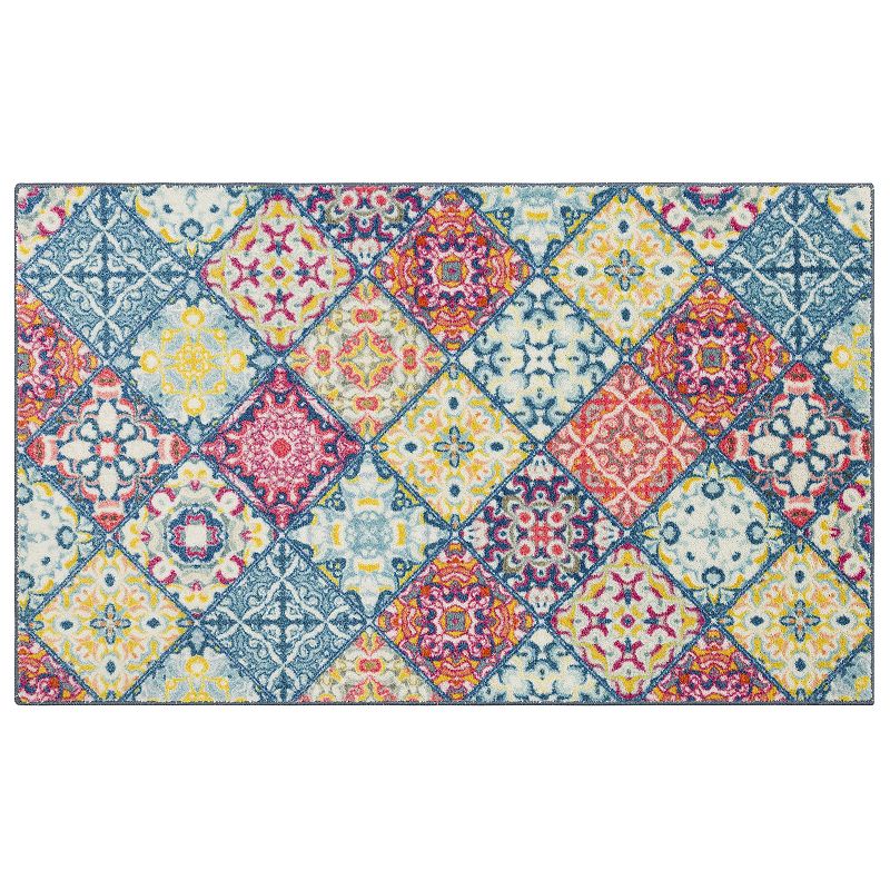 Mohawk Home Moraccan Tile Accent Kitchen Rug, Blue, 18X30