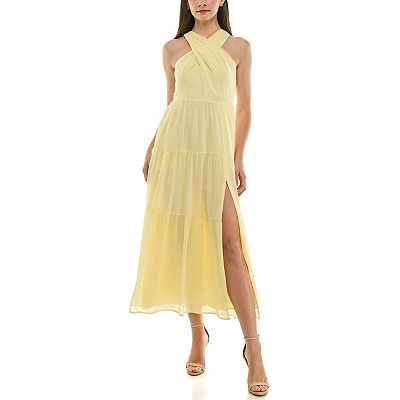 chinese dress ladies Long Beaded La Femme Prom Dress with Criss-Cross Waist Mauve / 0