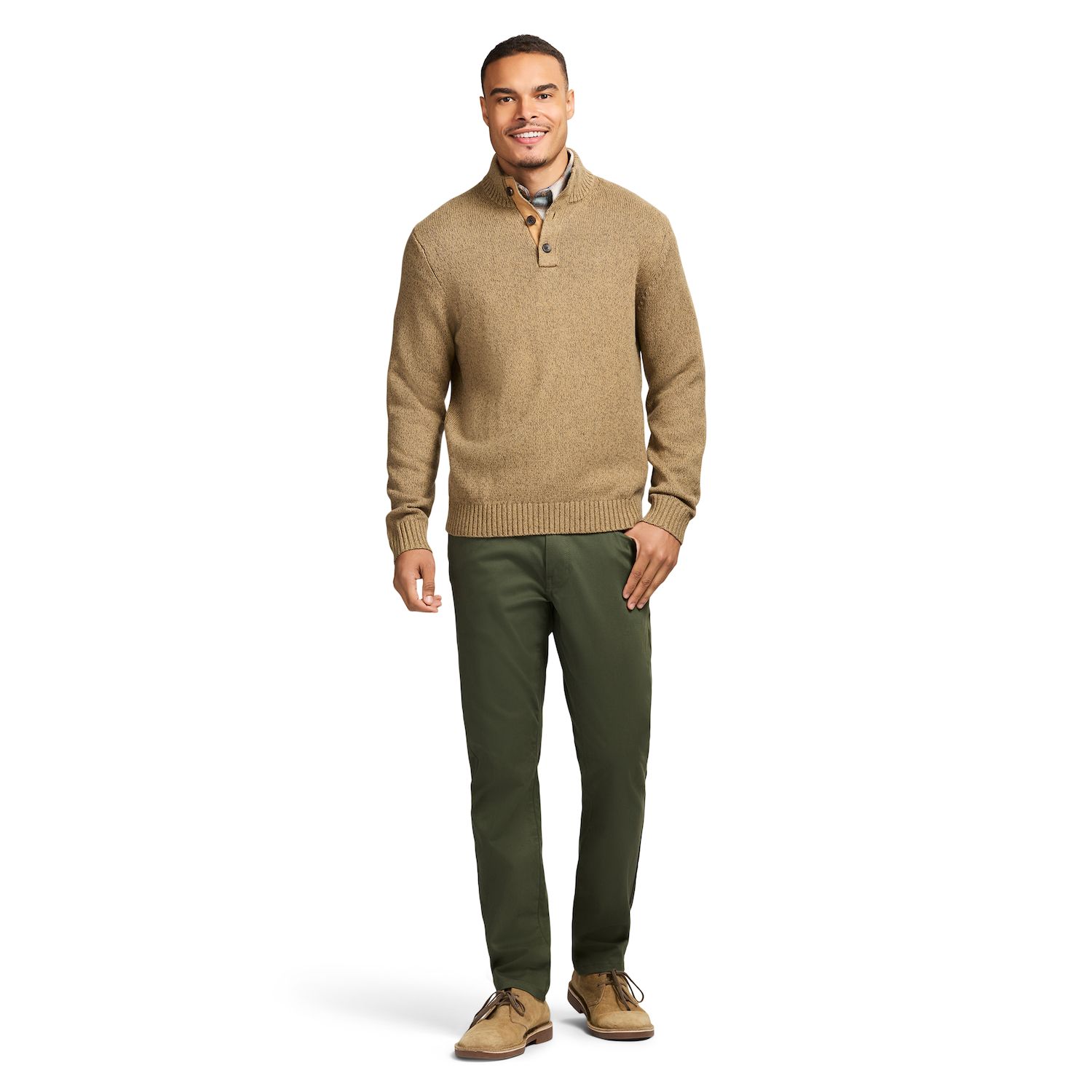 Men's IZOD Holiday Button Mock Sweater