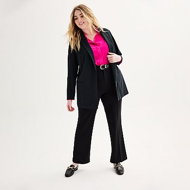 Plus Size Nine West Knit Closureless Blazer