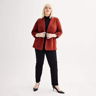 Plus Size Nine West Knit Closureless Blazer