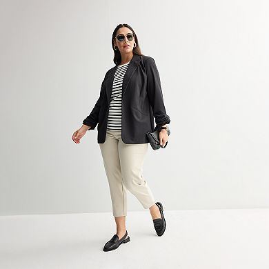Plus Size Nine West Knit Closureless Blazer