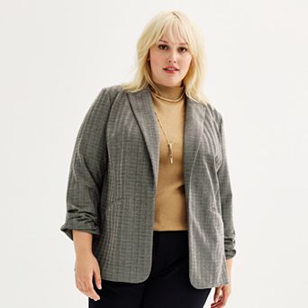 Plus Size Nine West Knit Closureless Blazer
