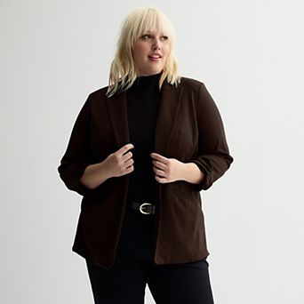 Plus Size Nine West Knit Closureless Blazer