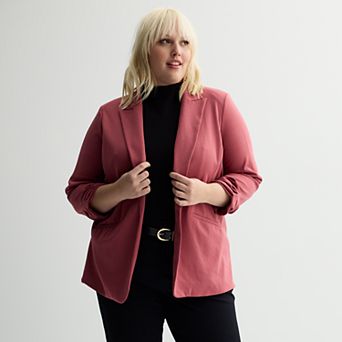 Plus Size Nine West Knit Closureless Blazer