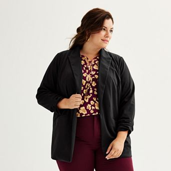 Plus Size Nine West Knit Closureless Blazer