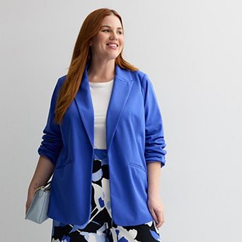 Plus Size Nine West Knit Closureless Blazer