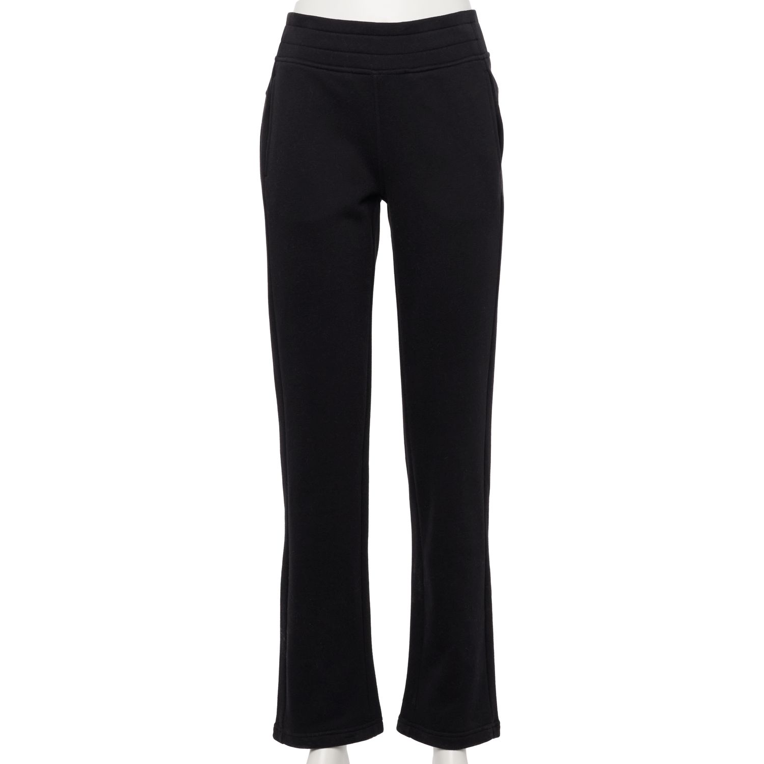 Women's Tek Gear Ultrasoft Fleece Straight-Leg Pants, Size: XL, Black